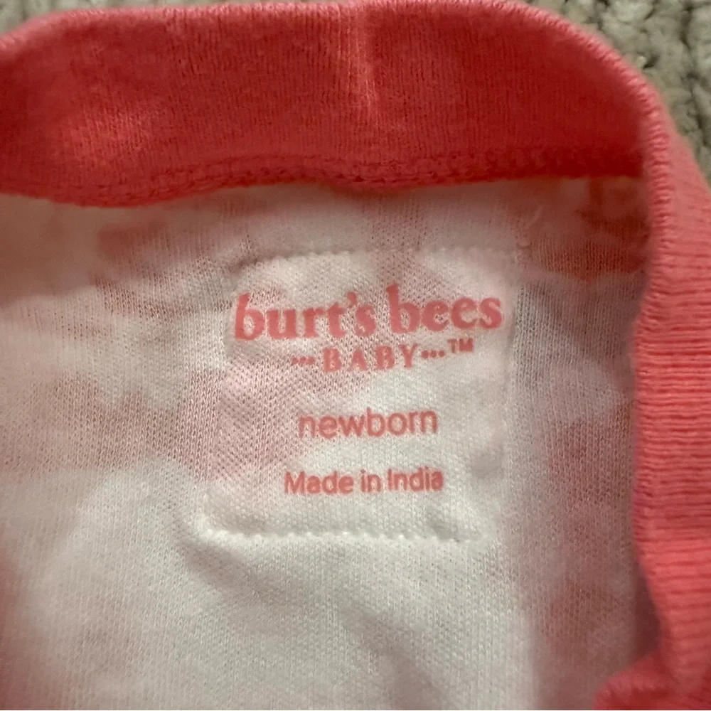 Burt’s Bees Baby Organic‎ Cotton Floral Zip Footed Sleeper Newborn Pastel Comfy